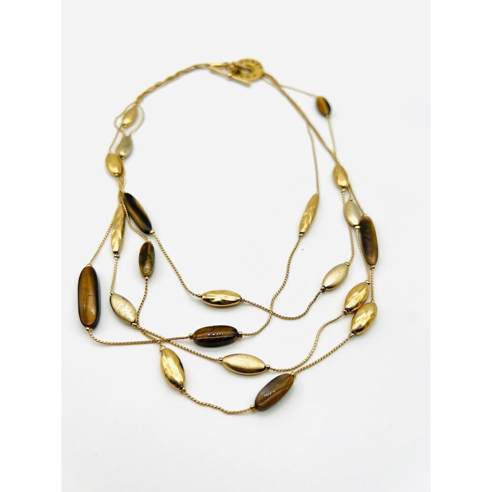 Monet gold layered princess stone necklace